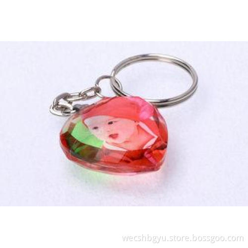 Crystal photo acrylic keychain with coin holder as souvenir